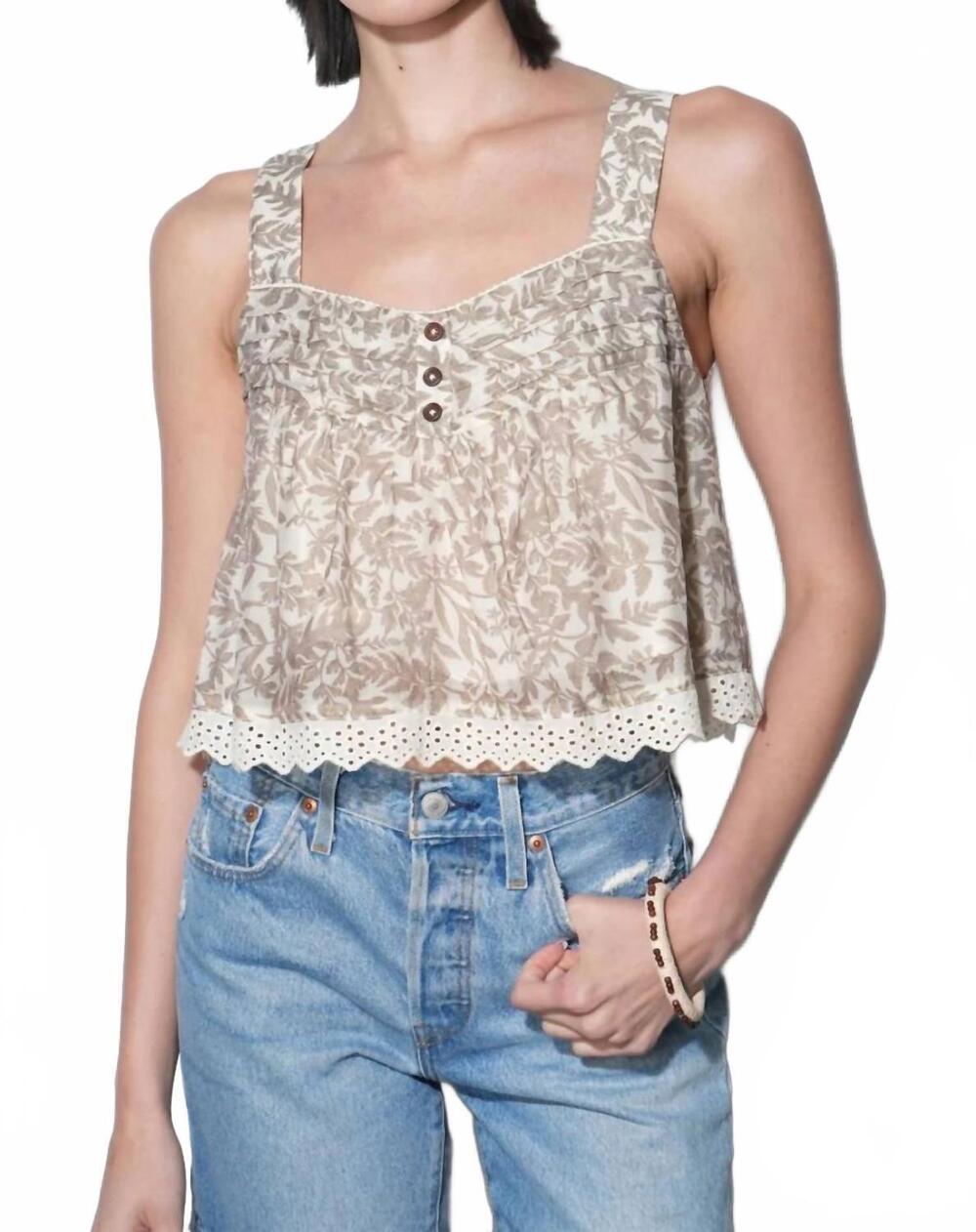 NEW GREYLIN wanda pintucked top in taupe